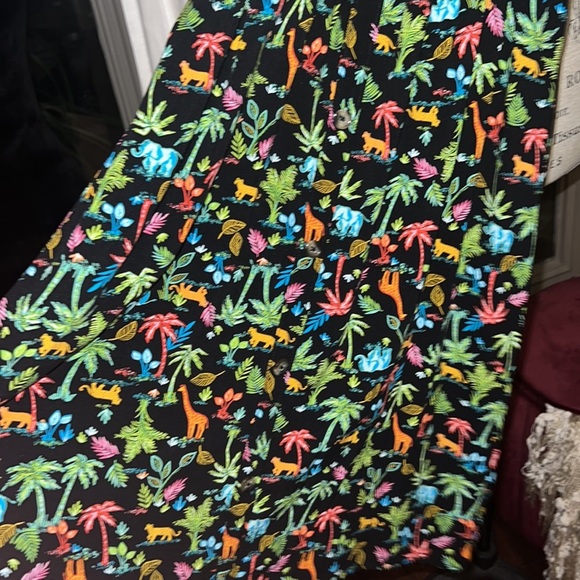 Wonder Nation black & colorful safari palm tree animals long dress Medium (7-8)​ - Picture 3 of 8